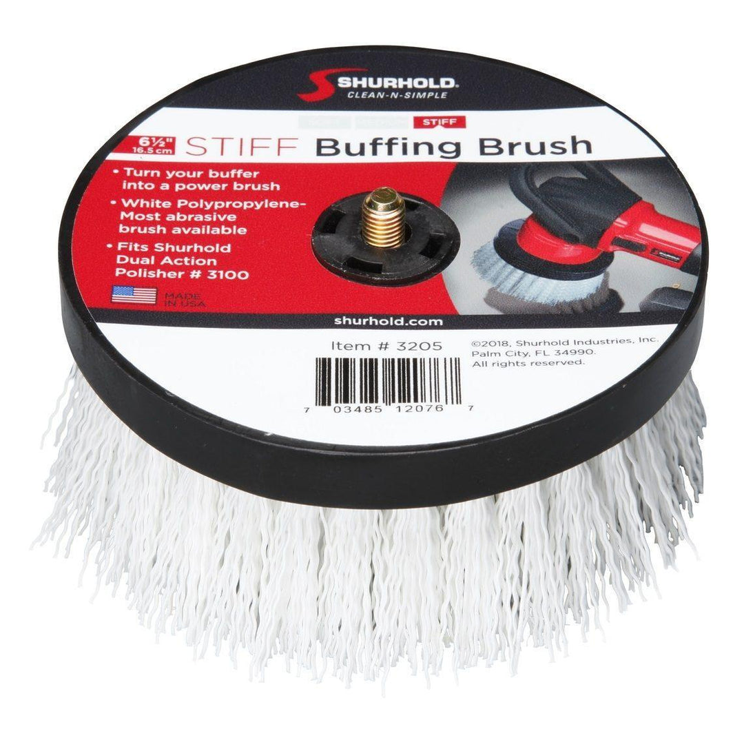 Stiff Buffing Stiff Brush - 165mm White Polypropylene | 4Boats