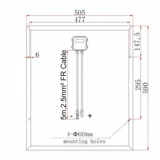 100W (50W+50W) solar panels with 2 x 5m cable - 4Boats