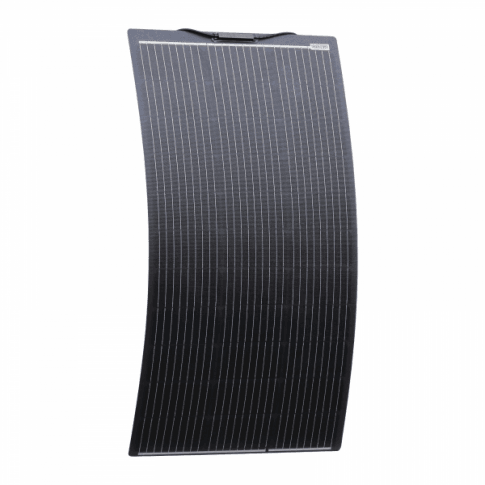 100W BLACK SEMI-FLEXIBLE FIBREGLASS SOLAR PANEL WITH DURABLE ETFE COATING - 4Boats