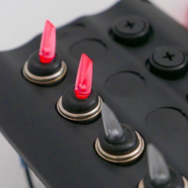 12V Switch Panel with Glow RED Toggles, 4 Gang, IP65 Rated – BlueFusion - 4Boats