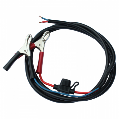 2m 2.5mm² Dual Core Battery Cable w/ Clips & 5A Fuse | 4Boats