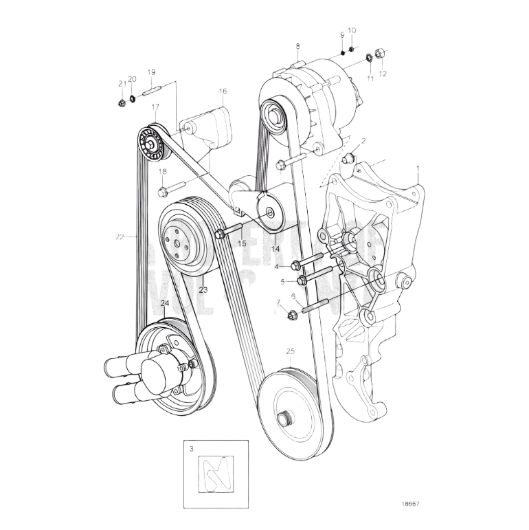Volvo Penta Alternator | Belt Routing Decal 3863274 OEM | 4Boats
