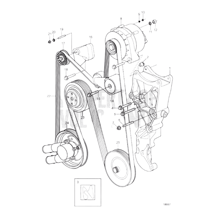 Volvo Penta Alternator | Belt Routing Decal 3863274 OEM | 4Boats