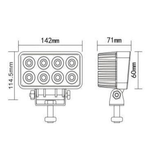 24W LED Floot Beam, Boat Deck Worklight - 4Boats