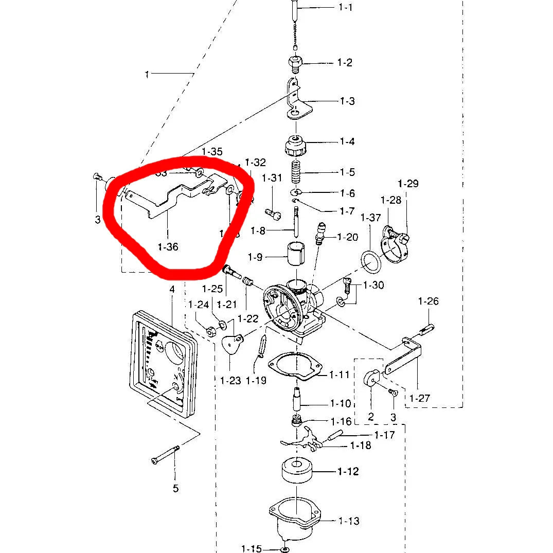 Genuine Tohatsu throttle lever 2.5/3.5/5hp SKU 309-03172-1 | 4Boats