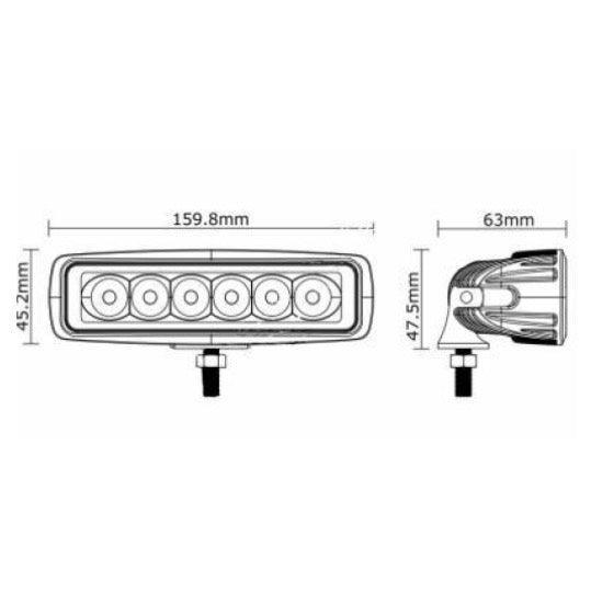 30W LED Narrow Flood Beam, Boat Deck Worklight - 4Boats