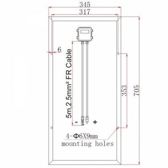 40W 12V solar panel with 5m cable - 4Boats