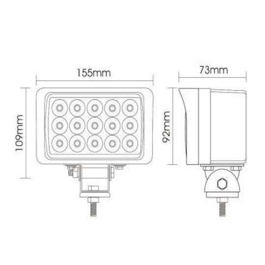 45W LED Spot Beam, Boat Deck Worklight - 4Boats