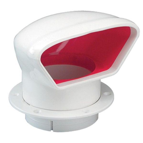 3" Low Profile PVC Cowl Vent - White/Red for Boats | 4Boats