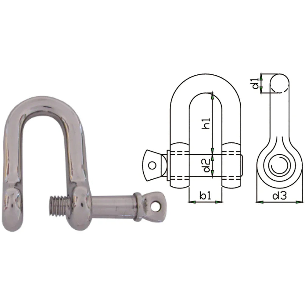 Talamex Dee Dee Dee Shackle Capt. Pin 5 mm | 4Boats