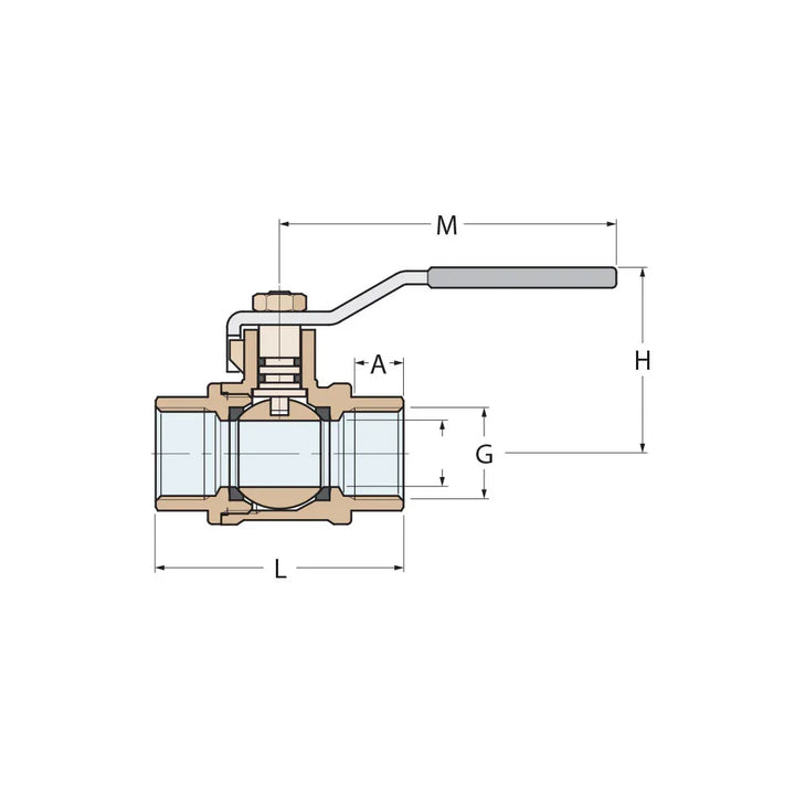 Guidi Nickel G 1-1/2 Male Full-Flow Lever Ball Valve | 4Boats