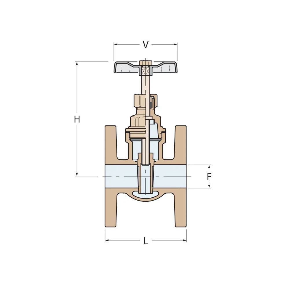 Guidi Bronze Gate Valve DN40 PN16 Flanged | 4Boats
