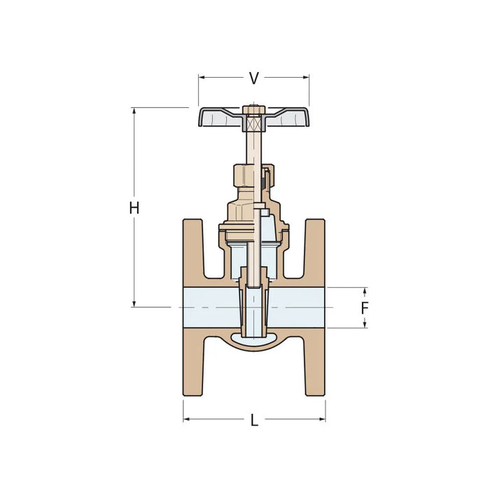 Guidi Bronze Gate Valve DN40 PN16 Flanged | 4Boats