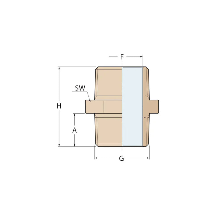 Guidi Brass Nipple M-M 1/8 in BSPT (R 1/8) | 4Boats