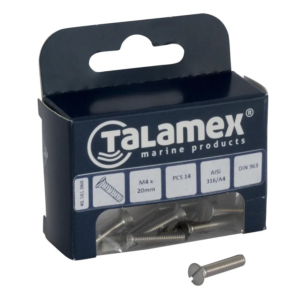 Talamex Head Head Head Countersunk Screw M5 × 60 Slotted | 4Boats