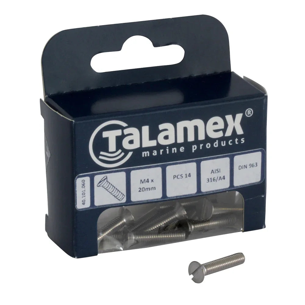 Talamex Head Head Head Countersunk Screw M6 × 50 Slotted | 4Boats