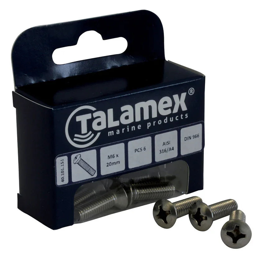 Talamex Raised Head Screw M6 X 20, Philipscr.