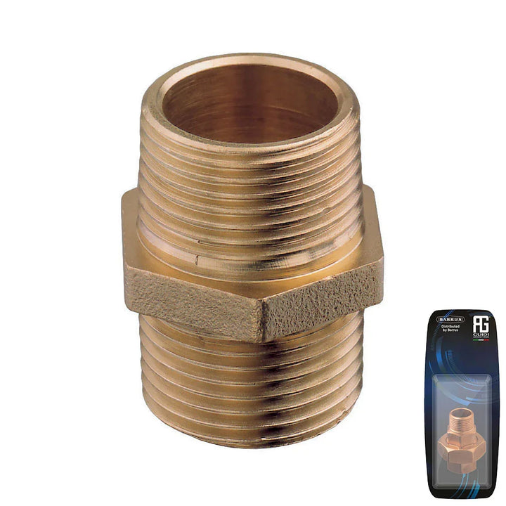 Guidi Brass Male-Male Nipple BSPT, 75 mm (3 in) | 4Boats