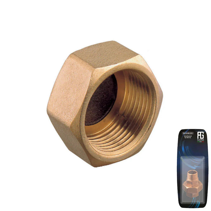 Guidi Brass Female Cap 1/4 in - Retail Pack | 4Boats