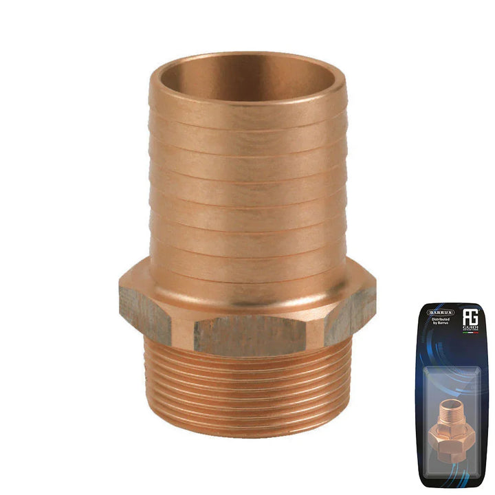 Guidi Bronze Hose Connector M 1/2 in x 19 mm - Retail Pack | 4Boats