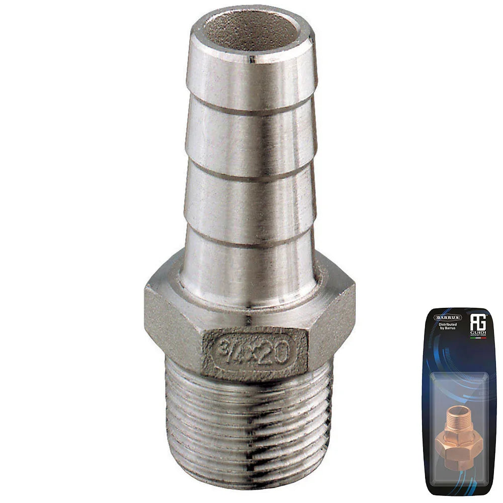 Guidi Stainless Hose Connector 15 mm × 15 mm (M 1/2) | 4Boats