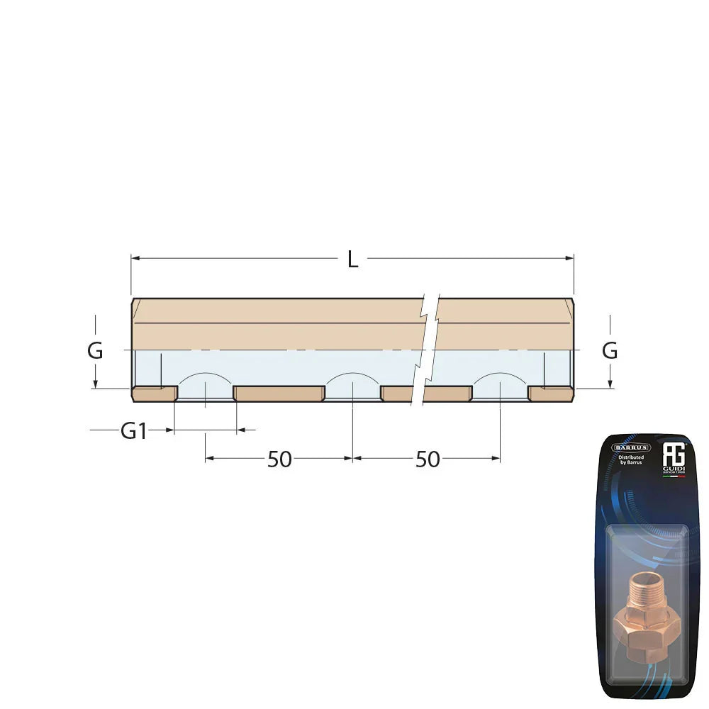 Guidi Brass Manifold G1 × G1/2 (3-way) | 4Boats