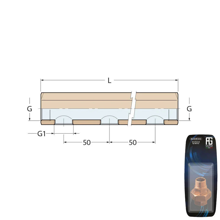 Guidi Brass Manifold G1 × G1/2 (3-way) | 4Boats