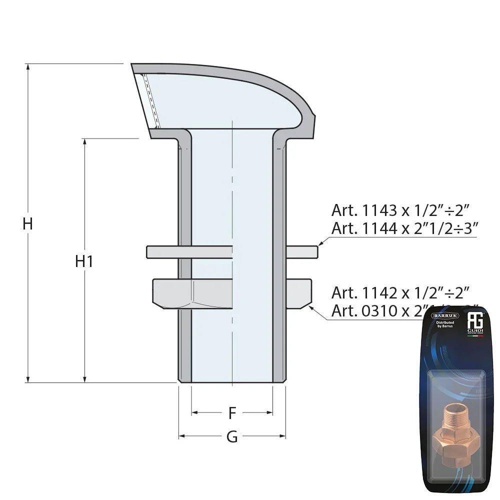 Guidi Chrome-Plated Chrome-Plated Chrome-Plated Brass Vent wi | 4Boats
