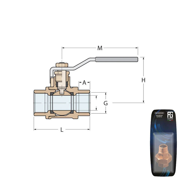 Guidi Nickel-Plated Brass Lever Ball Valve, M-M G1/2 | 4Boats