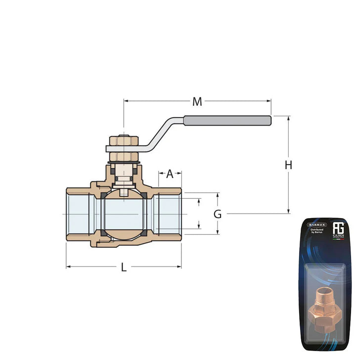 Guidi Stainless Ball Valve male 3/4 in G 3/4 BSPP | 4Boats