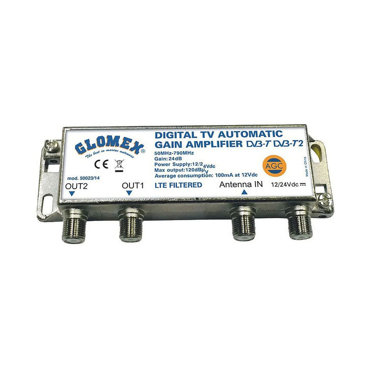 Glomex AGC Amplifier for DVB‑T2 Antennas | 4Boats