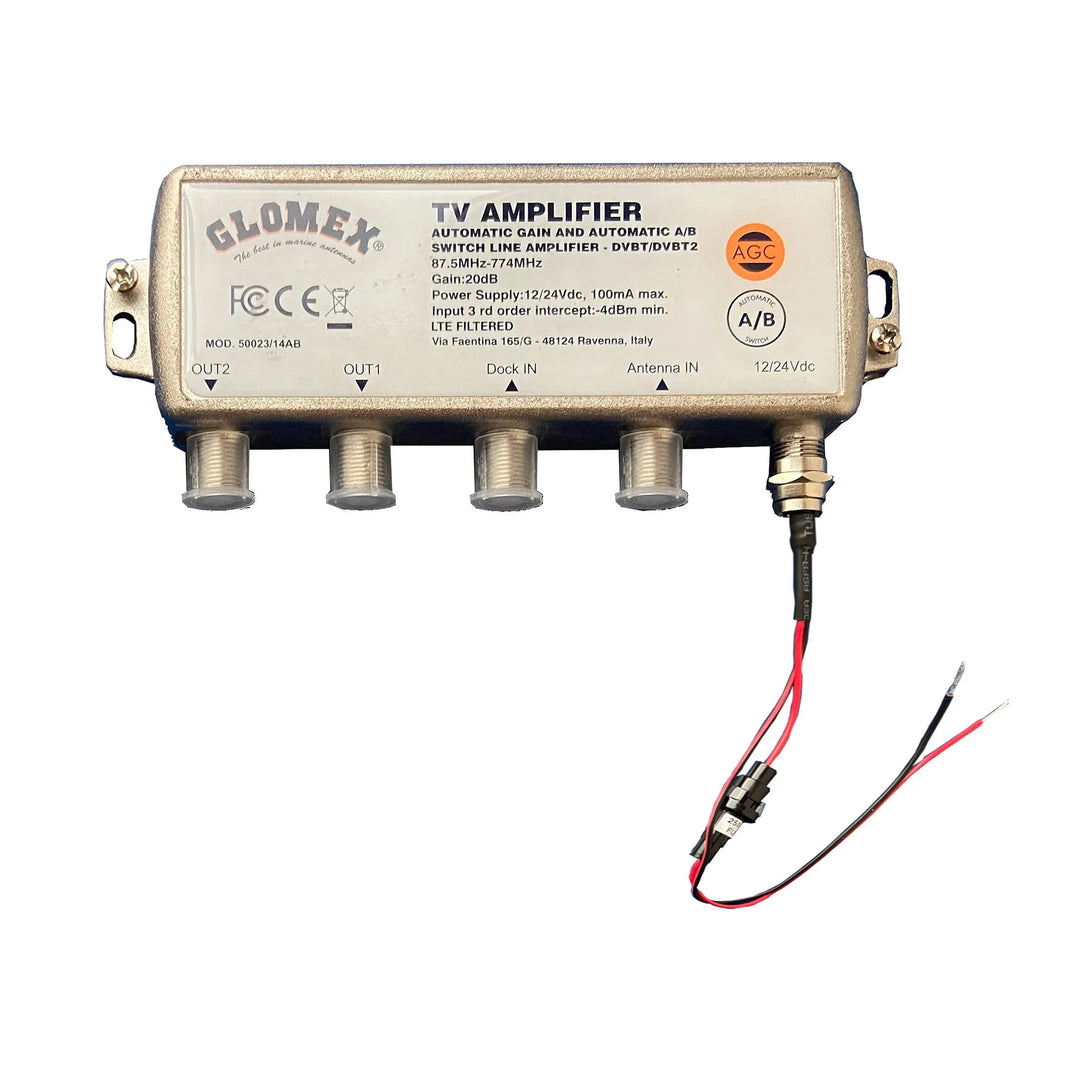Glomex AGC Amplifier for DVB‑T2 Antennas | 4Boats