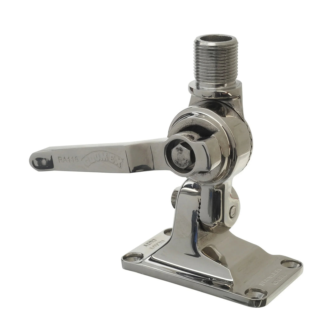 Glomex 4 Way Heavy Duty Stainless Ratchet Mount | 4Boats