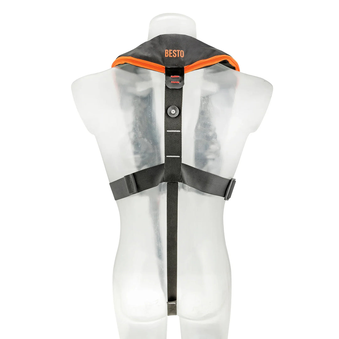 Besto Comfortfit 180N Auto/Harness Lifejacket Black/Orange | 4Boats