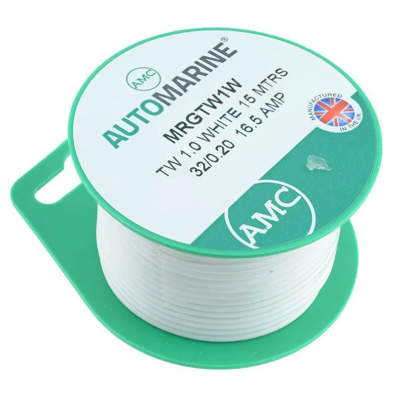 AMC Thin Thin Thin 1 mm² Single-Core Cable White 15 m Mini Re | 4Boats