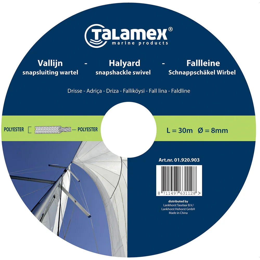 Talamex Halyard Halyard Halyard Snapshackle Line 12 mm x 36 m | 4Boats