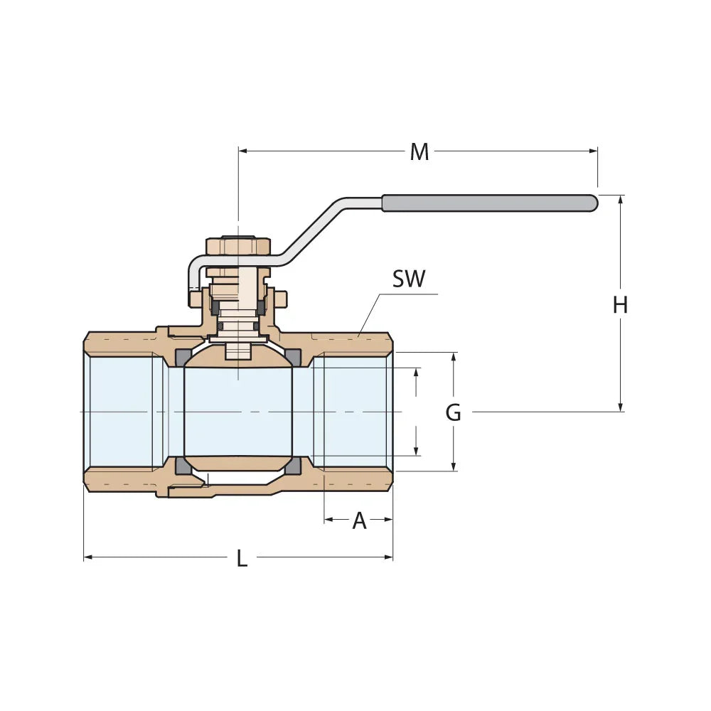 Guidi Premium 2400 Series Bronze Ball Valve DN15 (1/2 in) | 4Boats