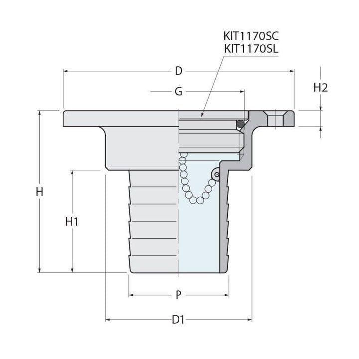 Guidi Polished Brass Deck Filler DIESEL 1 1/6 in BSP | 4Boats
