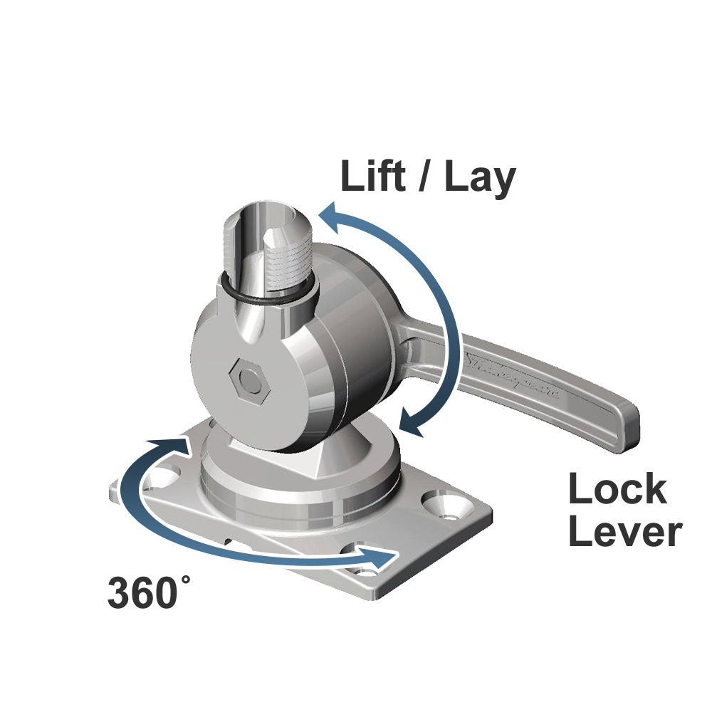 Shakespeare 6187 Stainless Steel Low Profile Ratchet Mount | 4Boats