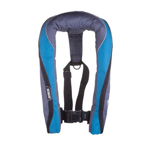 Seago Active 190N Automatic Lifejacket – Blue/Carbon | Marine Inflatable Life Vest for Sailing & Boating