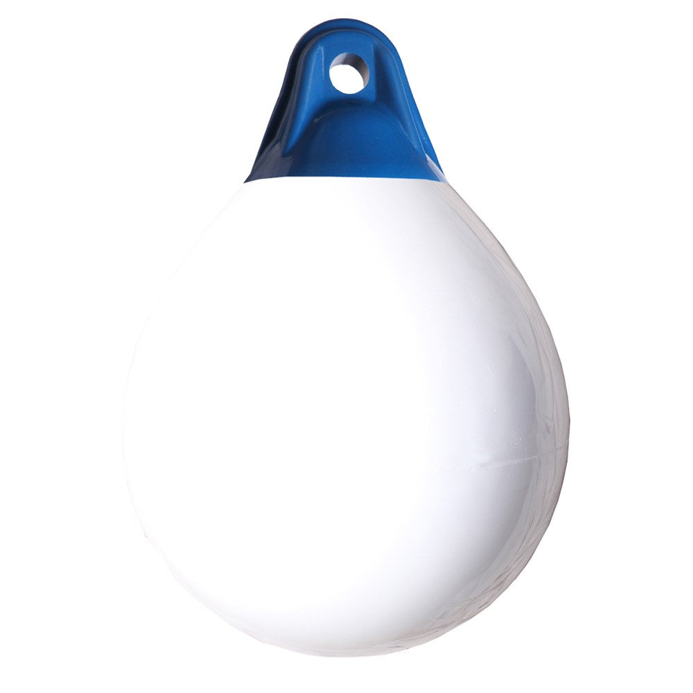 Solid Head Buoy – White/Blue 55 cm × 73 cm | Large Marine Marker Buoy with Stainless Reinforced Head