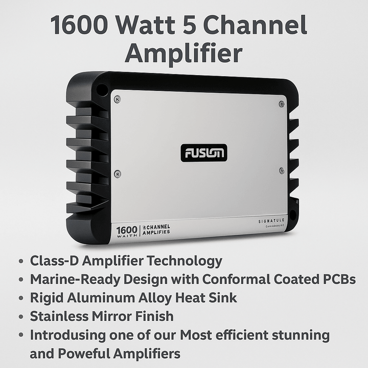 Fusion SG | DA51600 5 | Channel 1600W Marine Amp | 4Boats