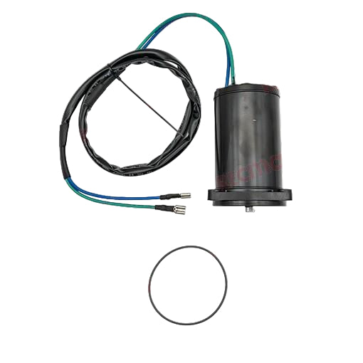 Black cylindrical motor with wiring on a white background, featuring the Recmar brand.