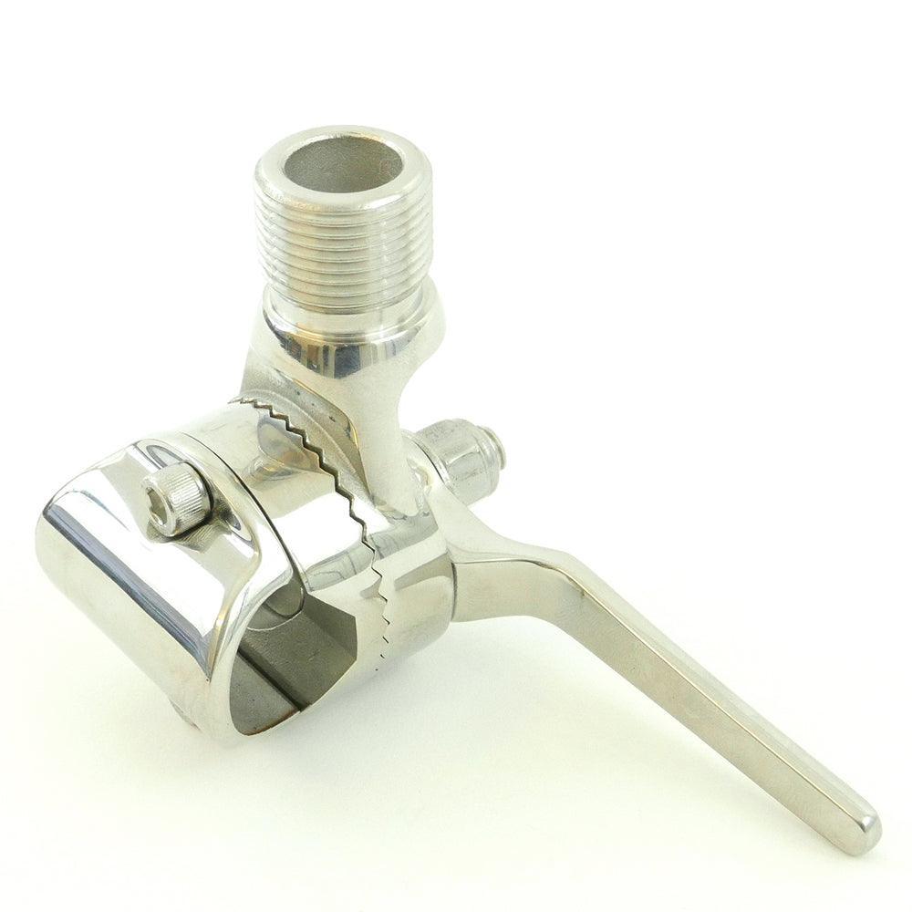 Adjustable Stainless Steel VHF Antenna Base and Rail Mount 2 Way Swivel - 4Boats