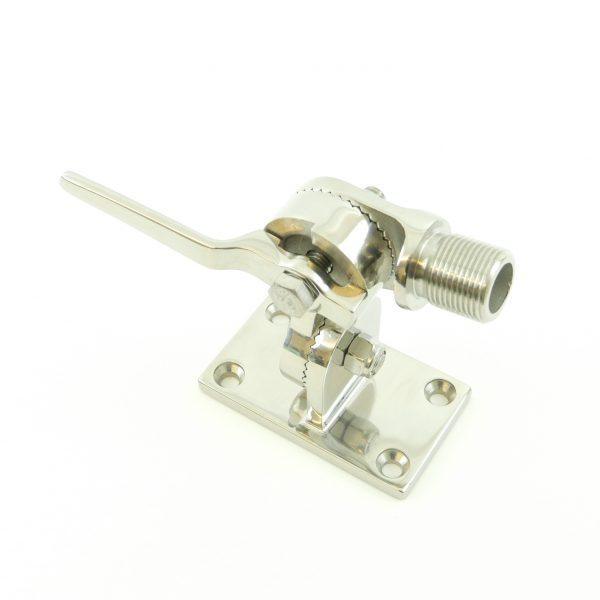 Adjustable Stainless Steel VHF Antenna Base and Surface Mount 4 Way Swivel - 4Boats