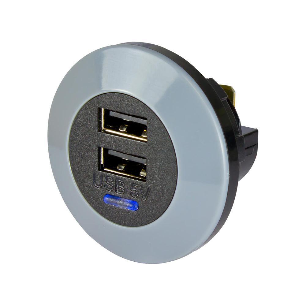 Alfatronix Powerverter Double USB Power Outlet - Front Fit - 2 x 1.5A - 4Boats