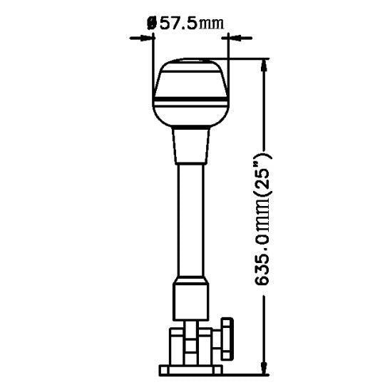 All Round LED Light with Adjustable Base. 635mm (L) - 4Boats