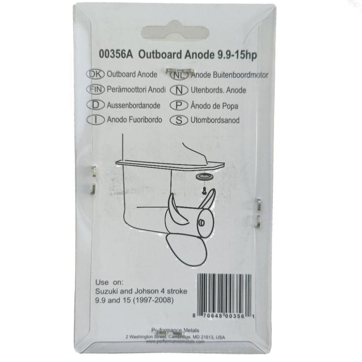 Aluminium Anode for Johnson-Evinrude 9.9HP-15HP 4-Stroke Outboard (2002 β UP) - 4Boats