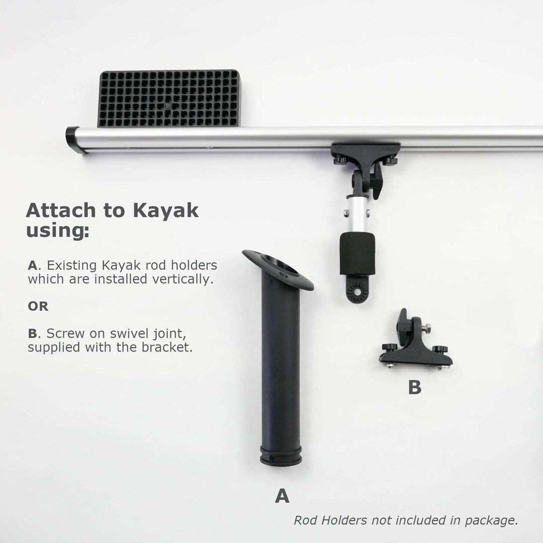 Aluminium support bracket to fit a trolling motor onto a kayak or canoe - 4Boats
