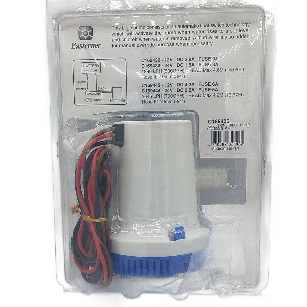 Automatic 12v Bilge Pump 500gph With Internal Float Switch Auto 500gph Water Boat Rib - 4Boats